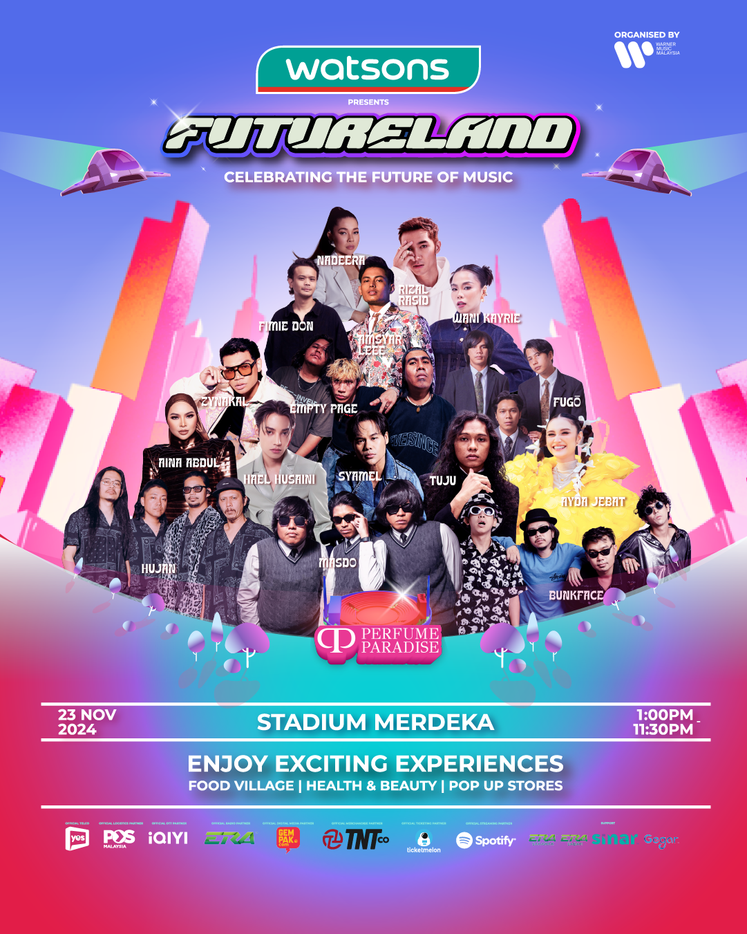 Hael Husaini, Wani Kayrie, Nadeera dan Fadhilah Intan sertai Futureland Festival