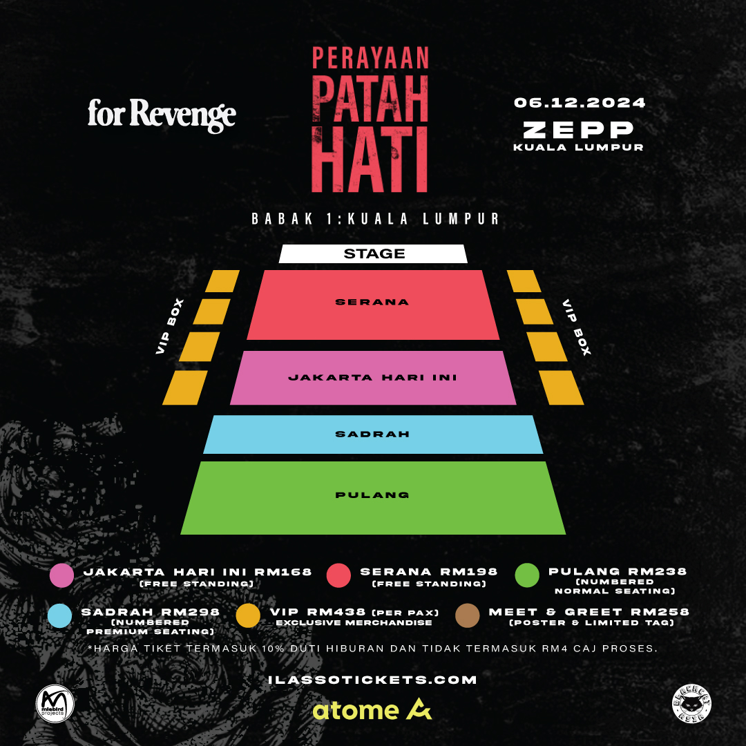 Konsert for Revenge “Perayaan Patah Hati” Babak 1 di Kuala Lumpur 6 Disember Ini