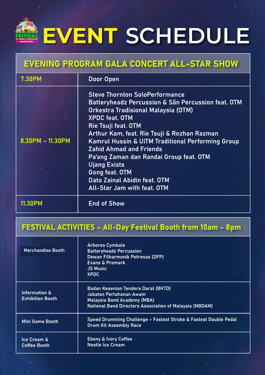 Festival of Drums and Percussion Malaysia 2024: Jangan Lepaskan Peluang Dapatkan Tiket Anda Sekarang!