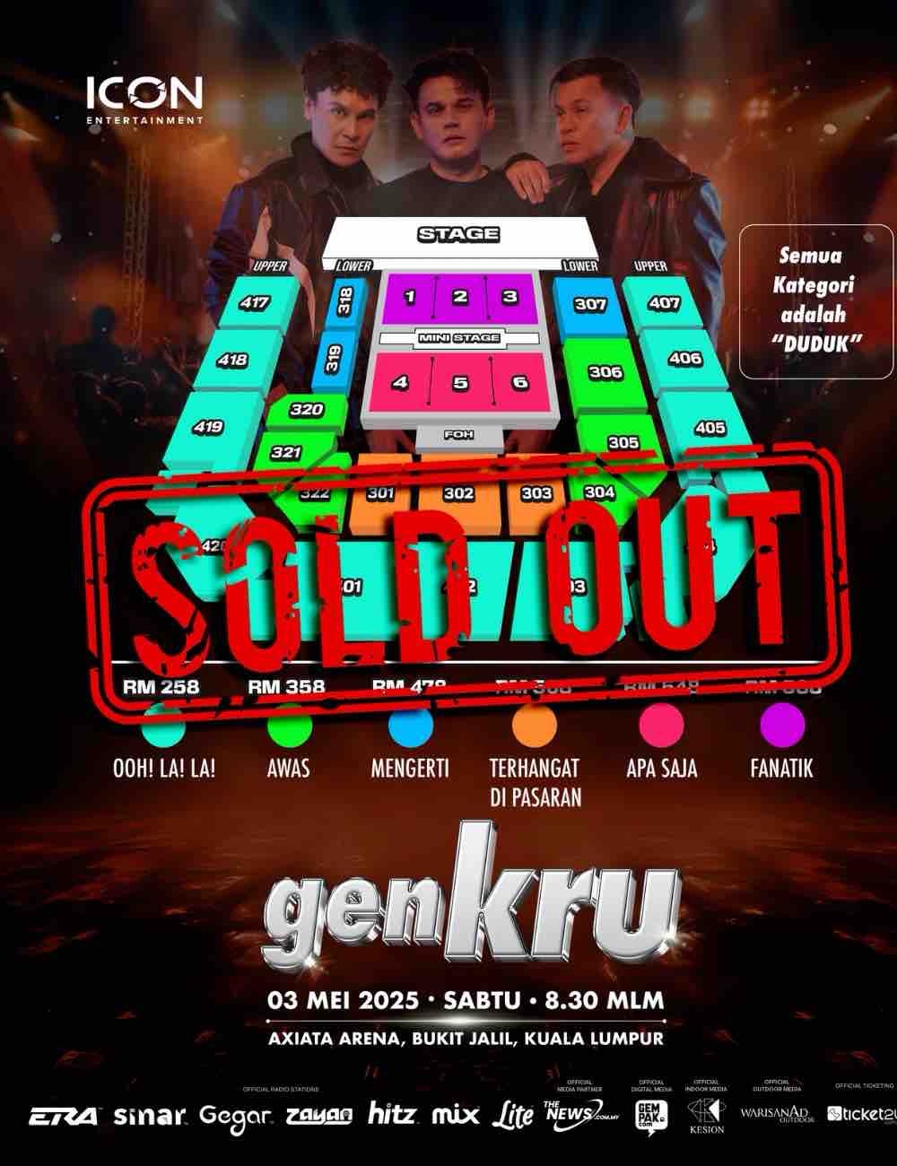 Fenomena GENKRU: Tiket Konsert Habis Dijual Dalam Masa Satu Jam