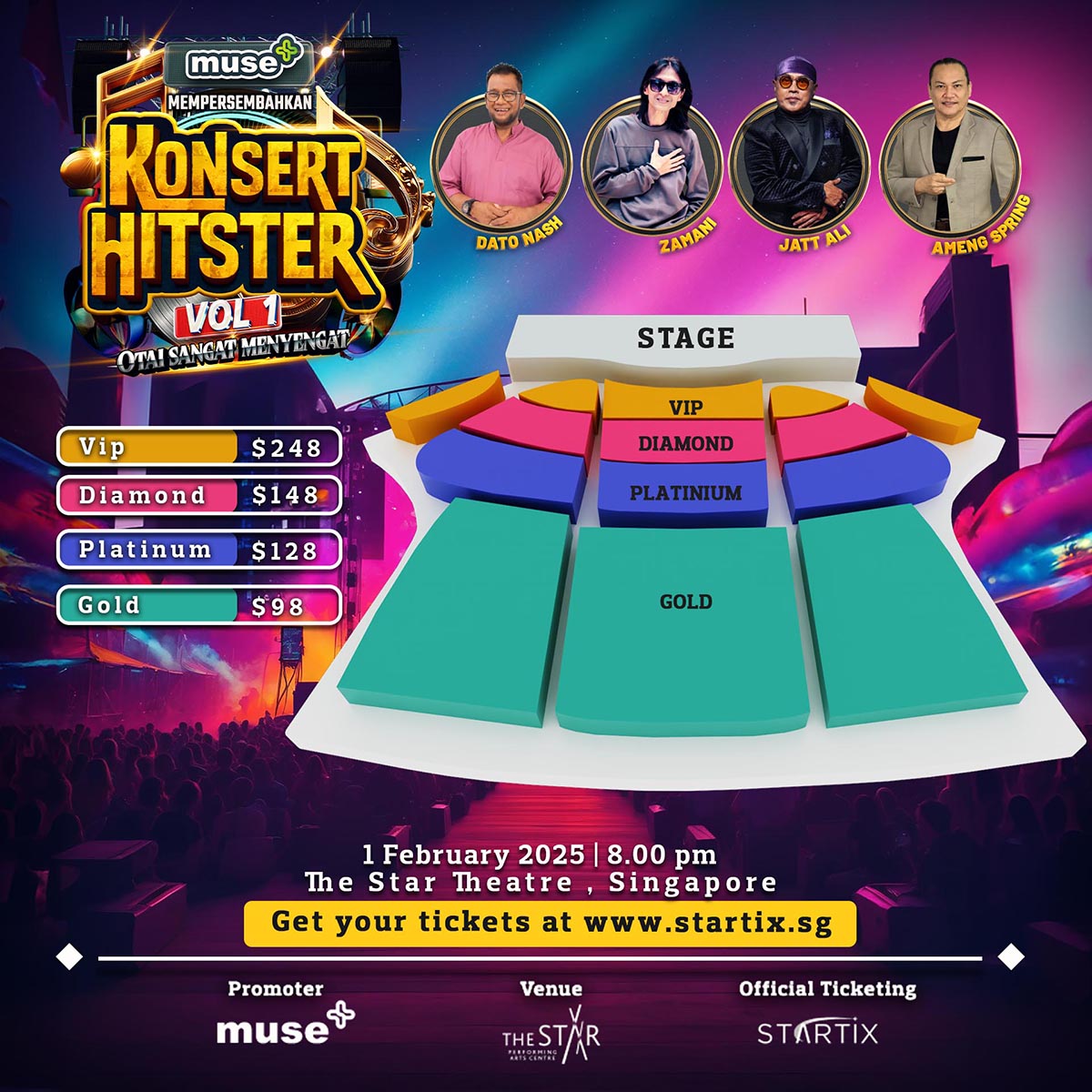 Dato’ Nash, Zamani, Ameng, Jatt Ali Mengukir Sejarah di Pentas Singapura