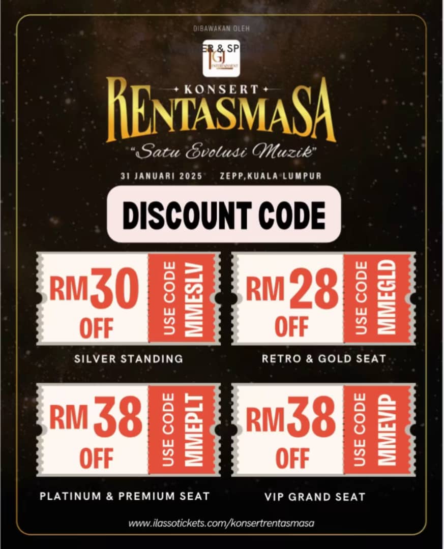 Konsert Rentas Masa: 70% Tiket Terjual, Penganjur Sediakan Kaunter Jualan di Venue