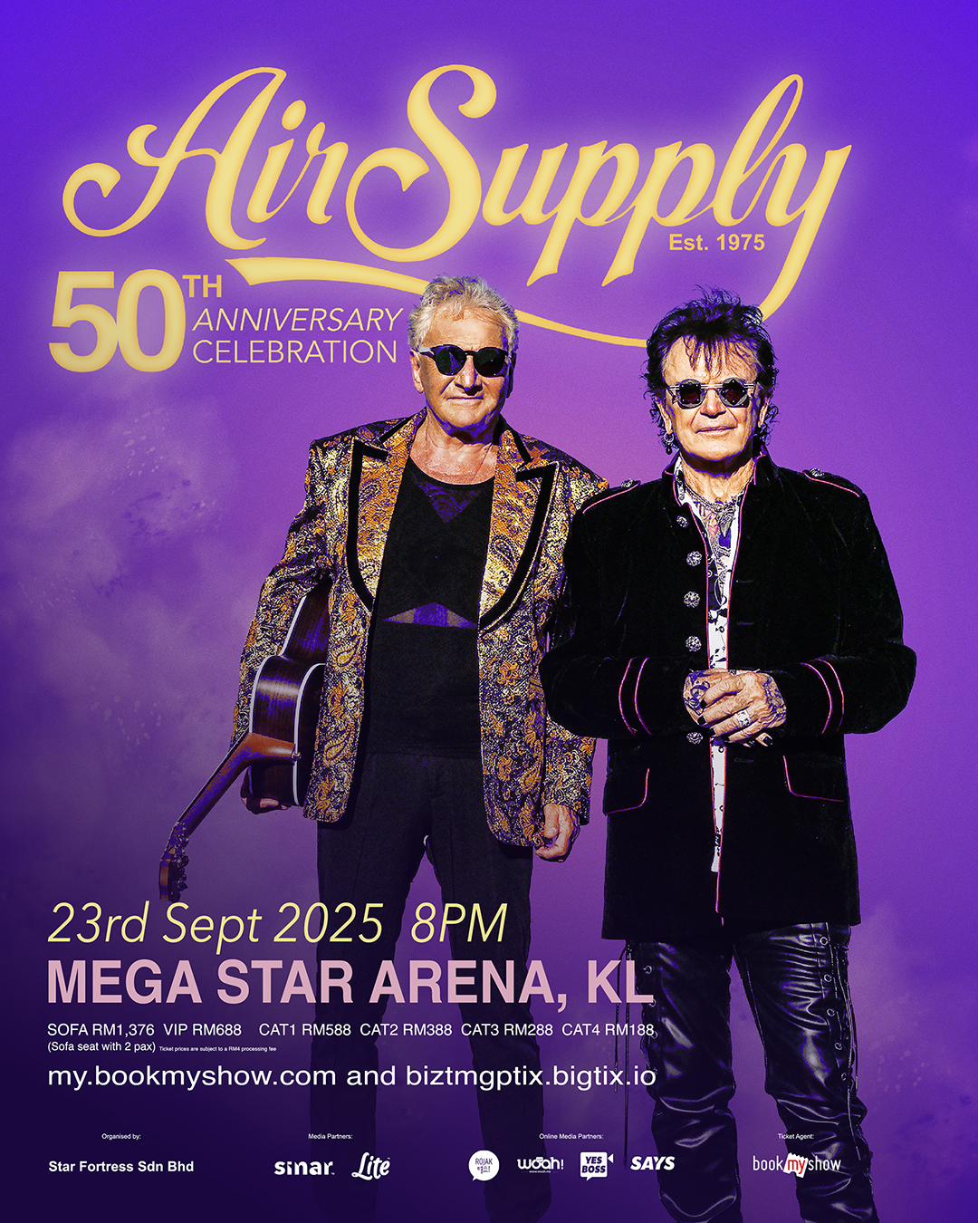 Air Supply Bawa Hits Ikonik ke Kuala Lumpur Sempena Ulang Tahun Ke-50
