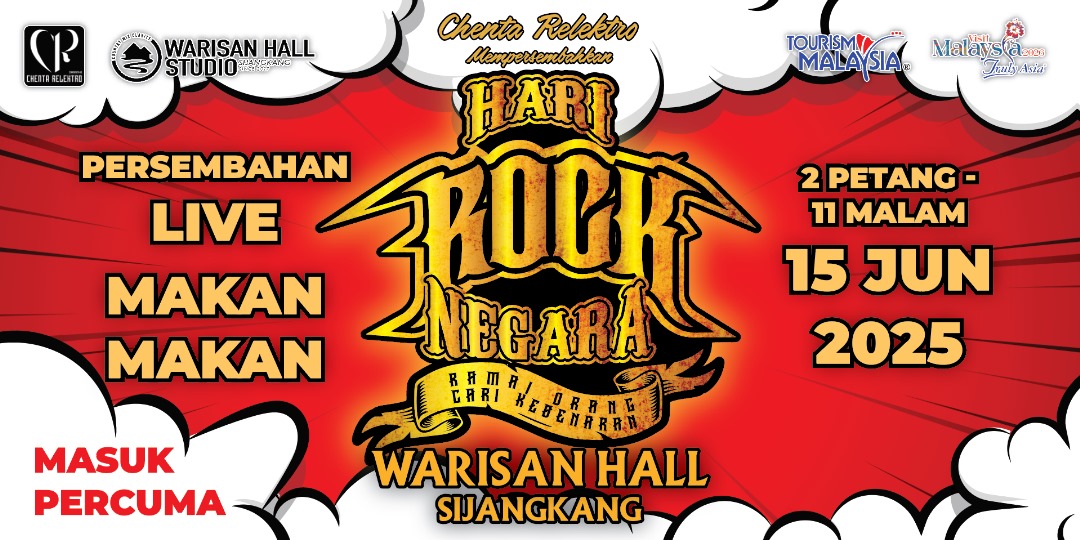 Festival “Hari Rock Negara” Gegar Warisan Hall Sijangkang 15 Jun Ini