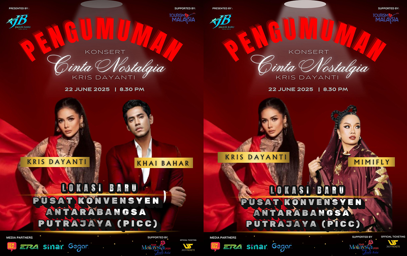 Konsert Cinta Nostalgia Kris Dayanti Ditukar ke PICC, 22 Jun Ini