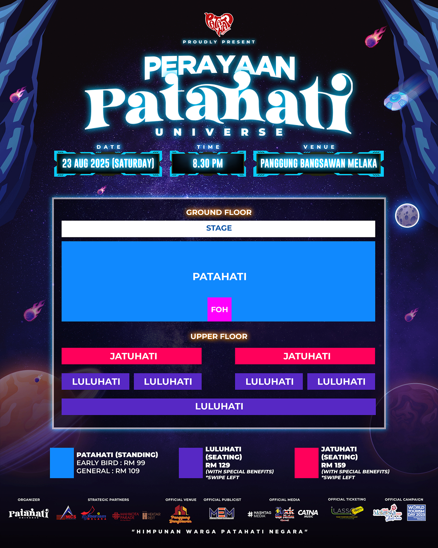 Perayaan Patahati Universe: Terapi Muzik & Healing Jiwa Di Melaka 23 Ogos Ini