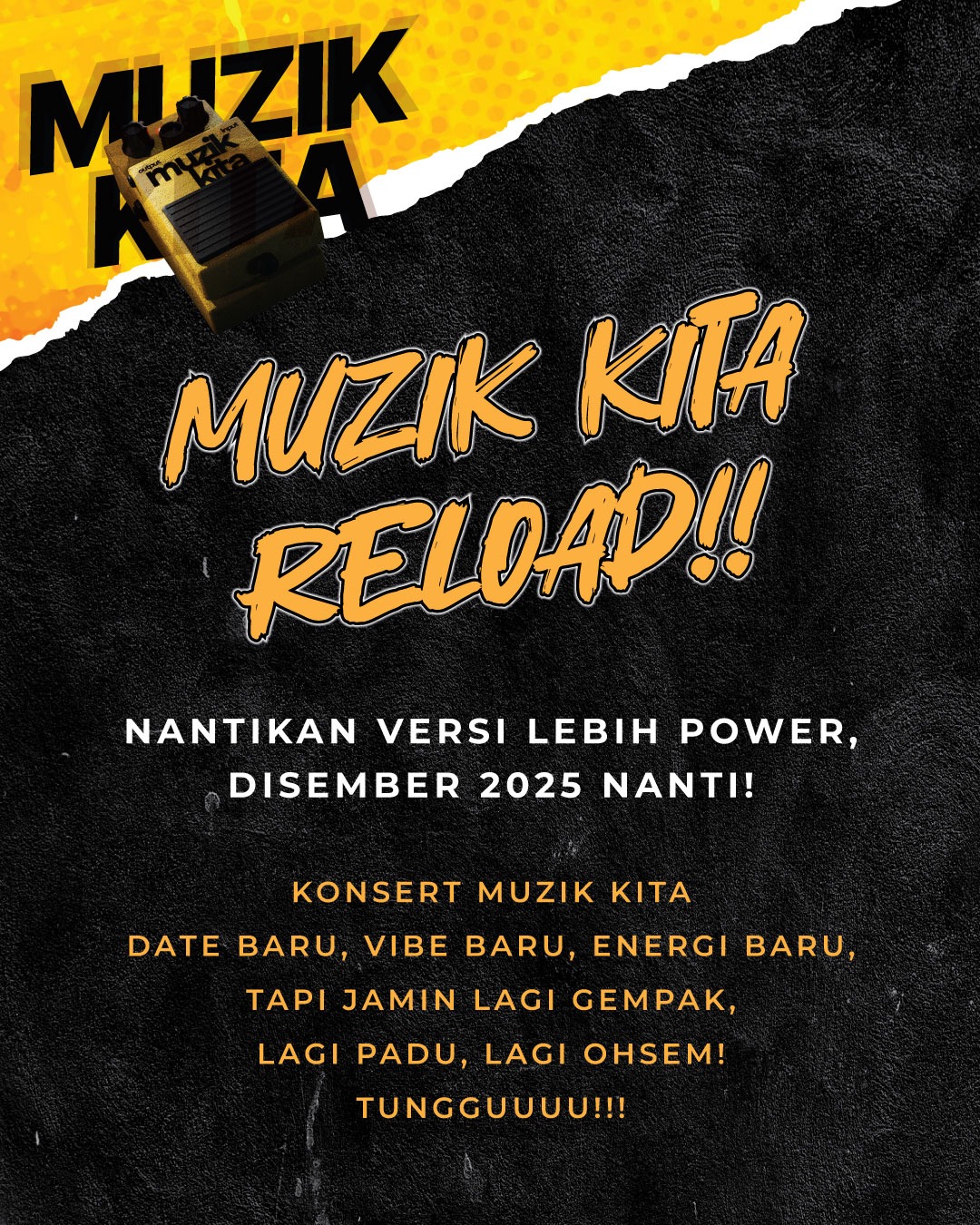 Konsert Muzik Kita Ditunda Ke Disember Demi Penganjuran Lebih Mantap