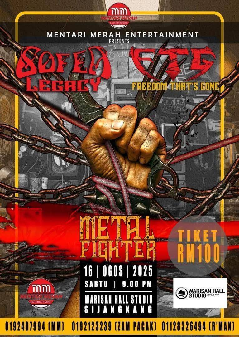 Konsert Metal Fighter: Sofea Legacy dan FTG Bersatu Gegarkan Warisan Hall