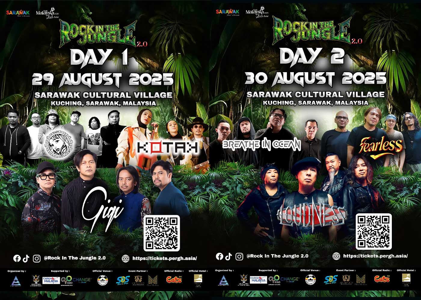 Loudness, Kotak dan Hujan Hangatkan RiTJ 2.0 di Sarawak Cultural Village Ogos Ini