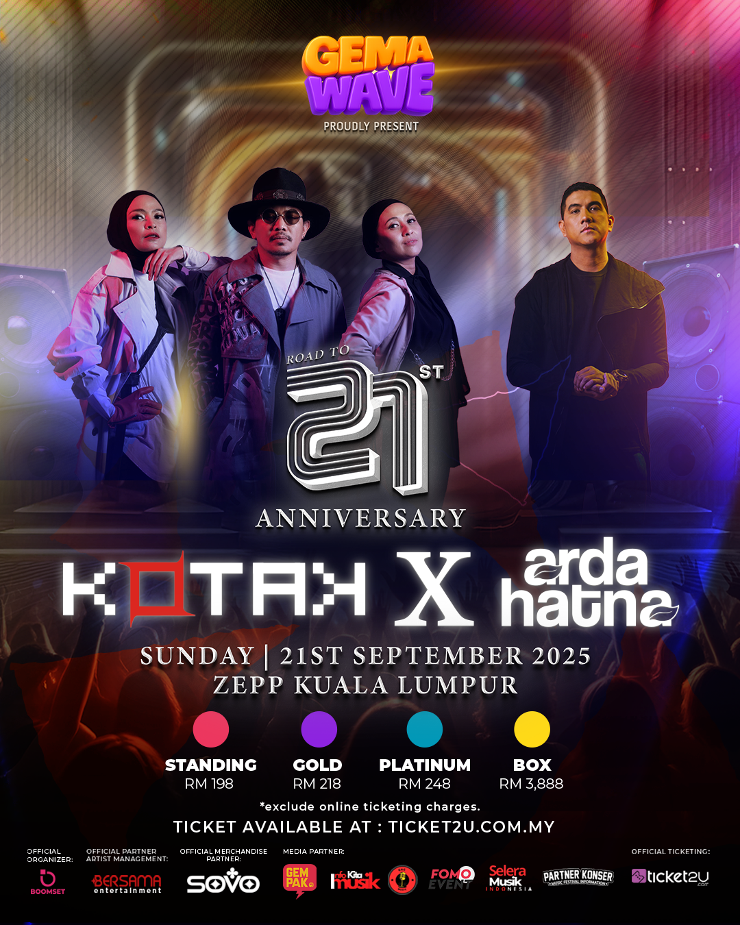 Kotak Raikan 21 Tahun Bersama Arda Hatna di Zepp KL, 21 September Ini