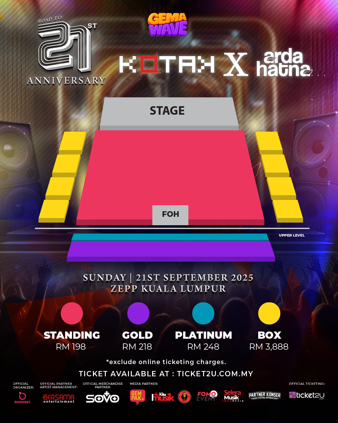 Kotak Raikan 21 Tahun Bersama Arda Hatna di Zepp KL, 21 September Ini