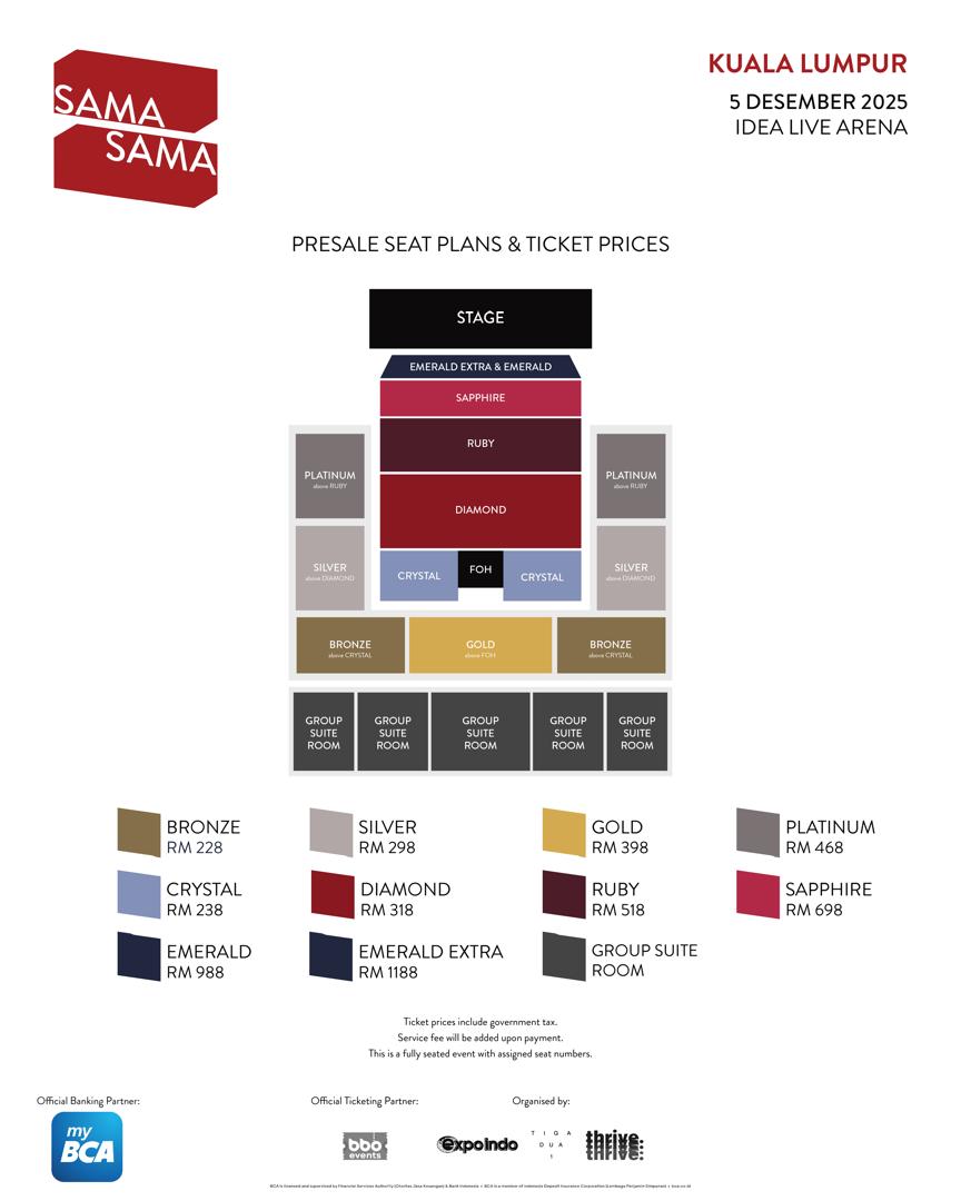 Tur SAMA SAMA: Tulus, Kunto Aji, Sal Priadi, Dere & Idgitaf Gegar Idea Live Arena