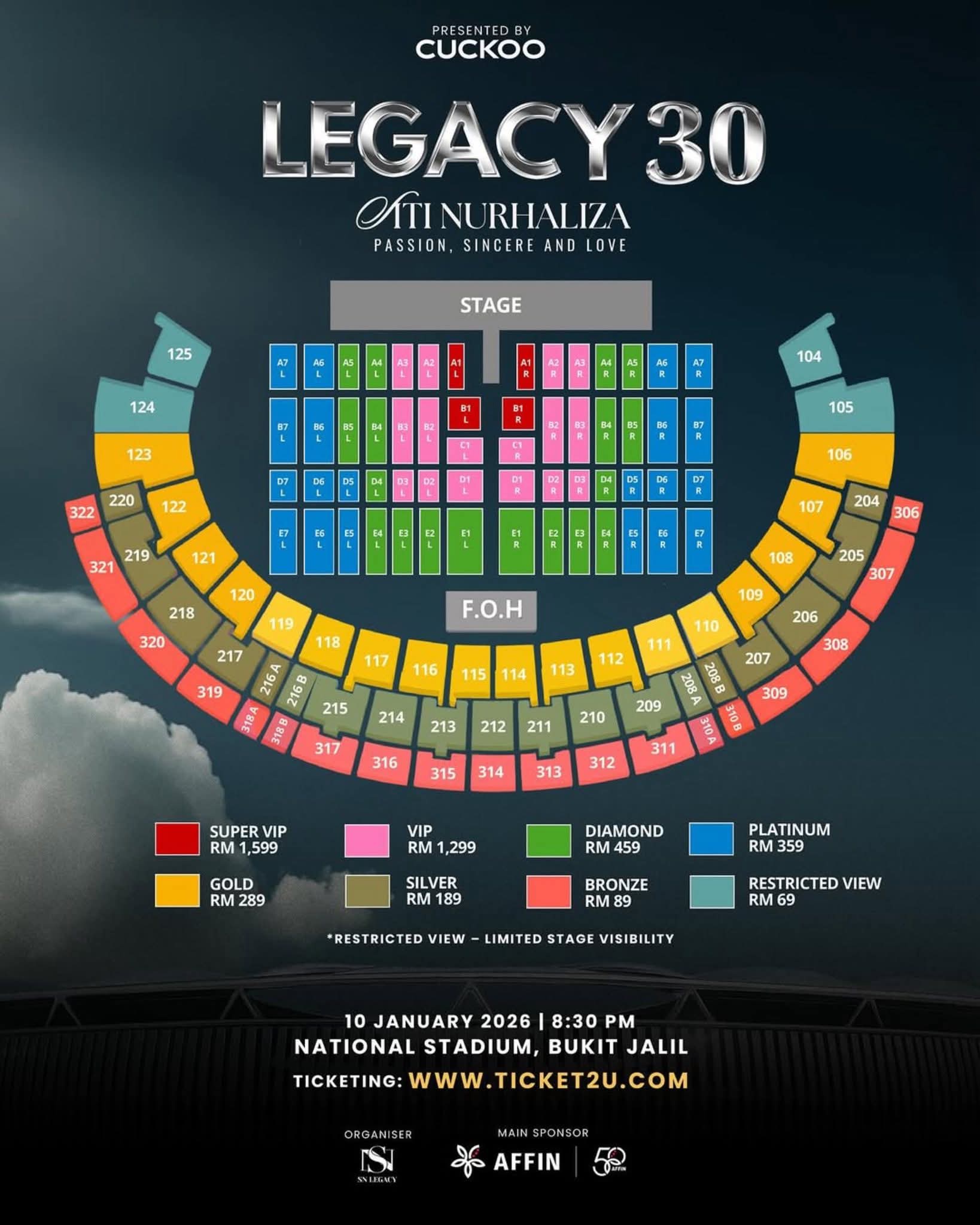 Konsert Mega ‘Legacy 30’ Siti Nurhaliza 10 Januari 2026