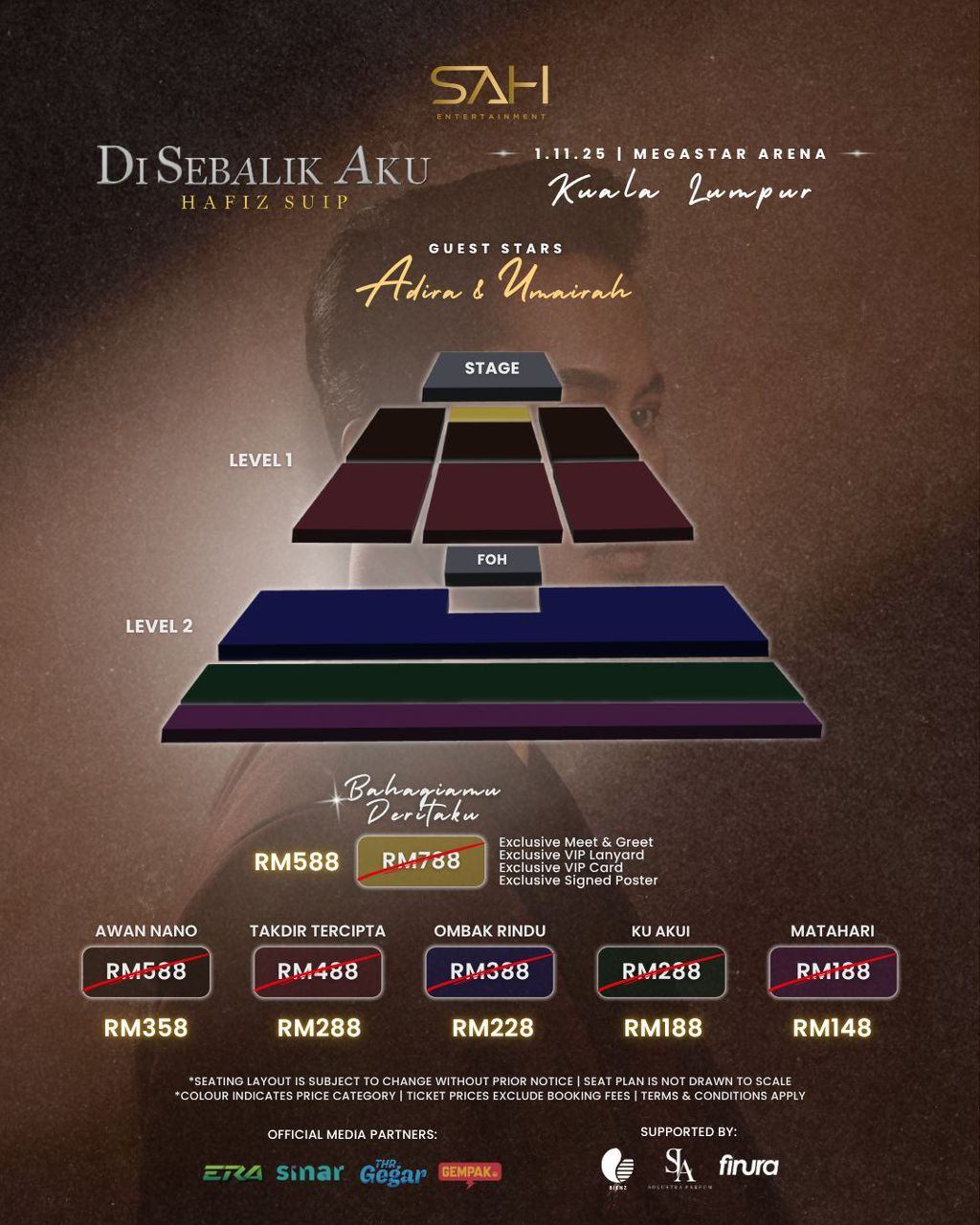 Tiket Konsert Hafiz Suip Kini Mampu Milik, Penampilan Istimewa Adira Suhaimi & Umai