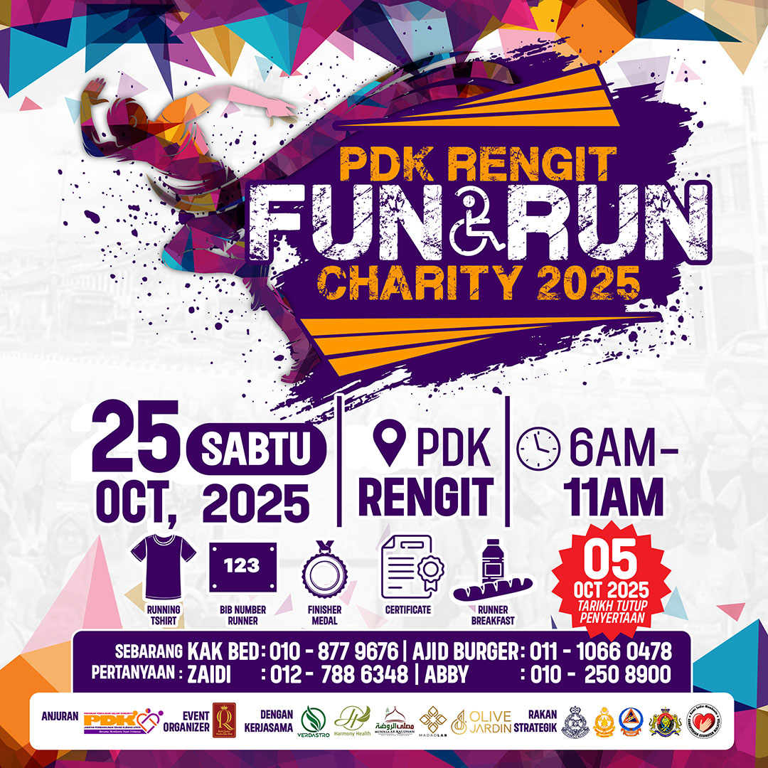 PDK Rengit Fun Run Charity 2025: Larian Amal Bantu Dana Pendidikan Anak OKU