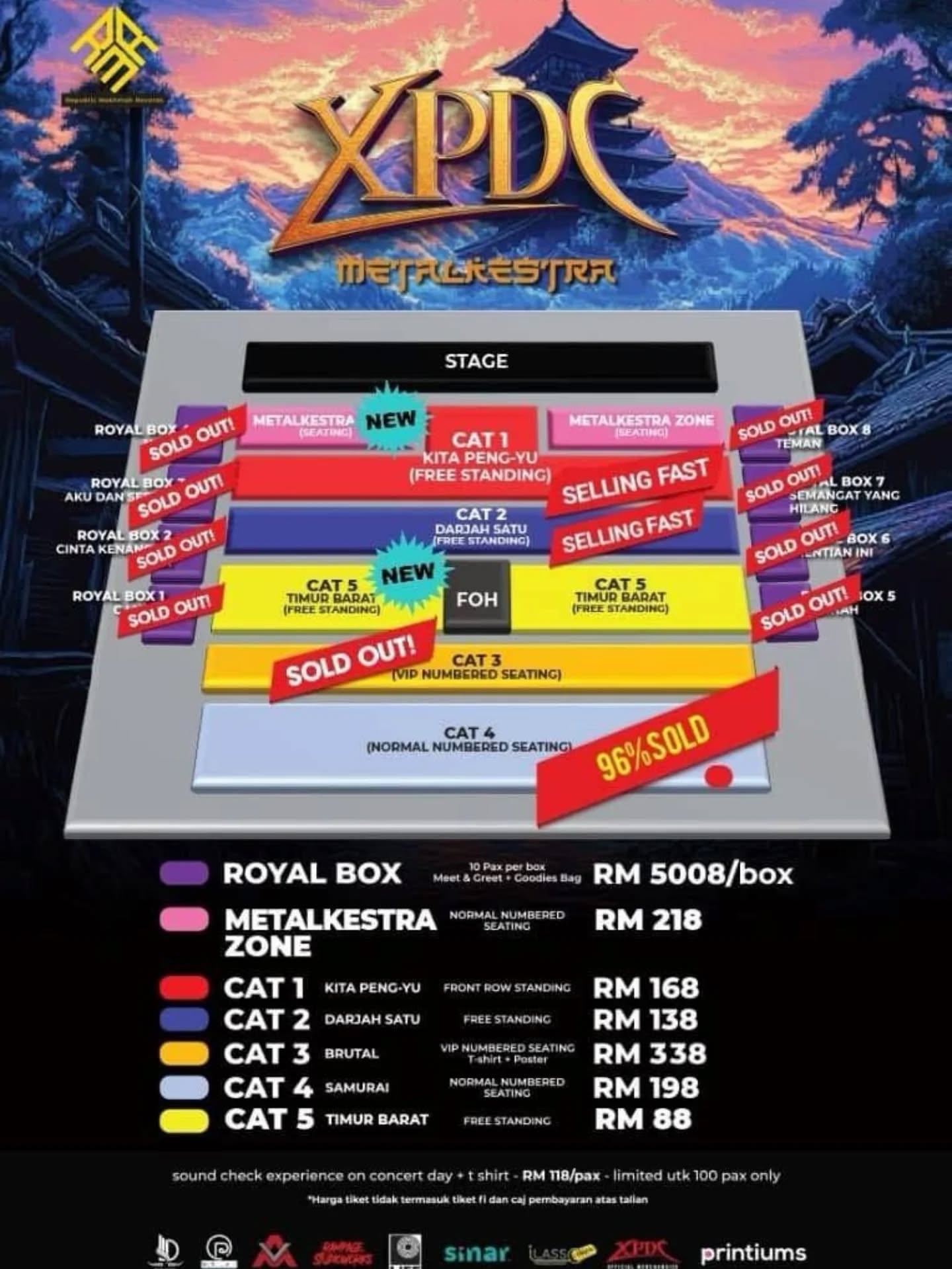 XPDC Metalkestra Tambah Dua Kategori Tiket Baharu, Penganjur Umum Penampilan Khas Ali Ismail
