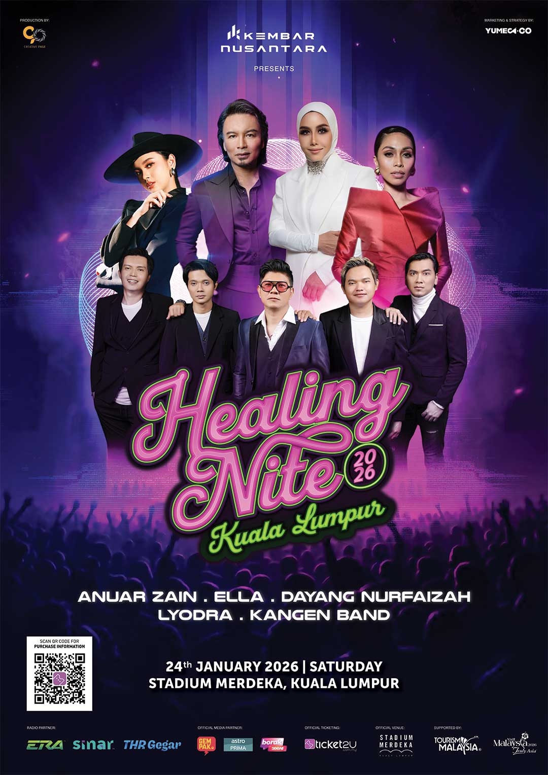 Healing Night 2026: Ella, Anuar Zain, Dayang, Lyodra & Kangen Band Satu Pentas, Satu Jiwa