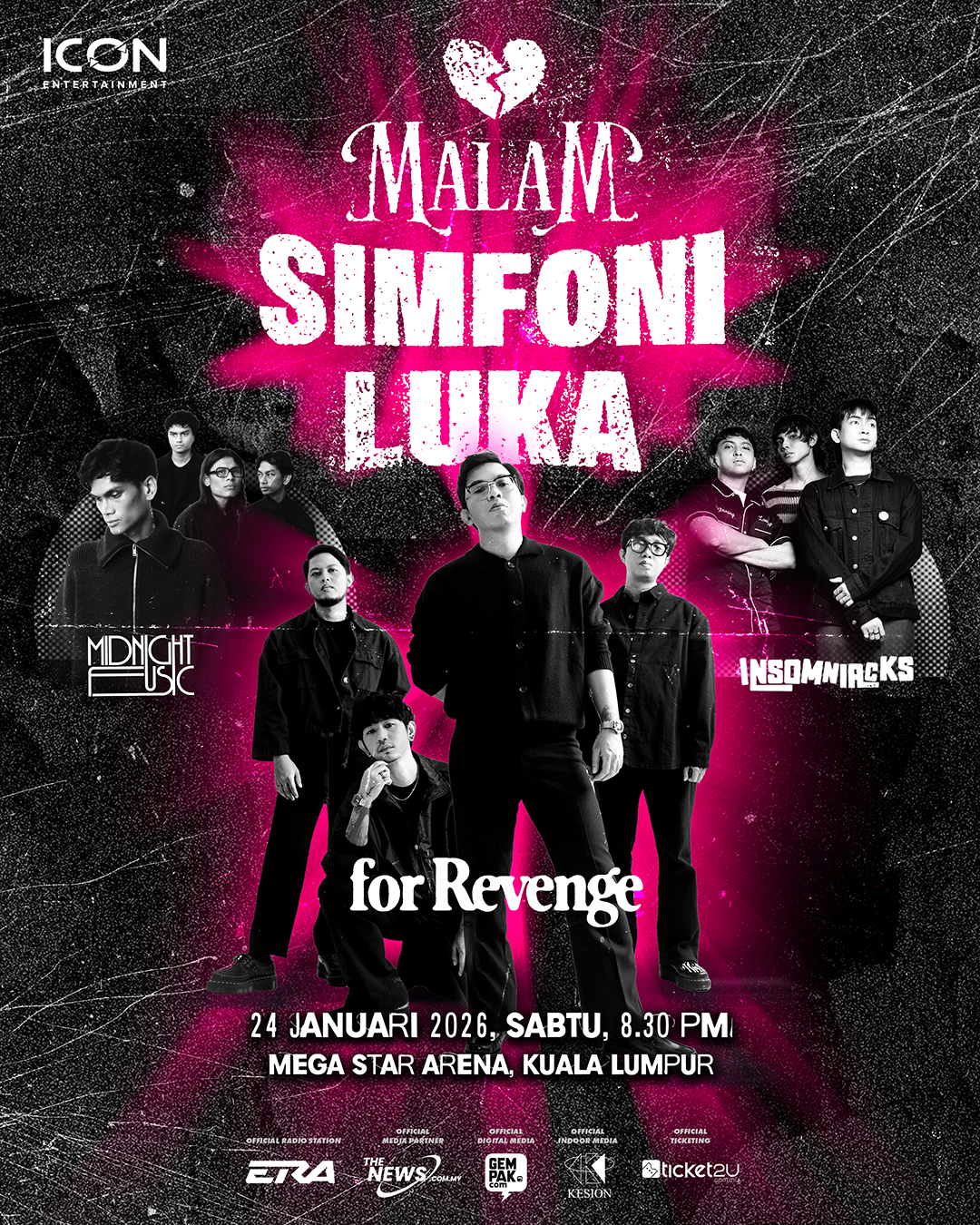 Malam Simfoni Luka: For Revenge Bergabung Dengan Insomniacks & Midnight Fusic Januari Ini