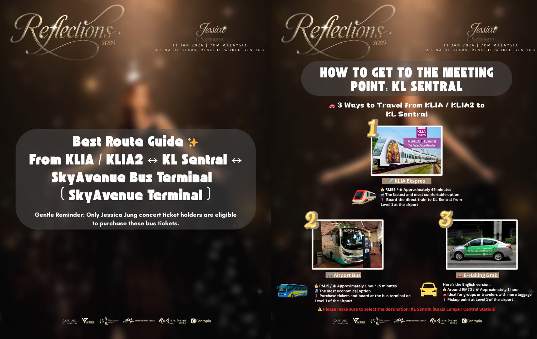 Konsert Jessica Jung: Reflections - Pentas Bentuk T Dan Kemudahan Bus