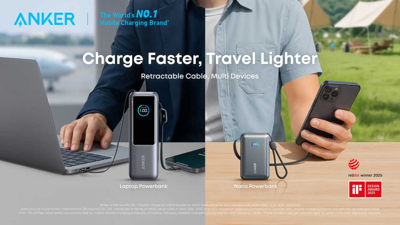 Anker Perkenal Powerbank Laptop dan Siri Nano Baharu dengan Kabel Boleh Tarik