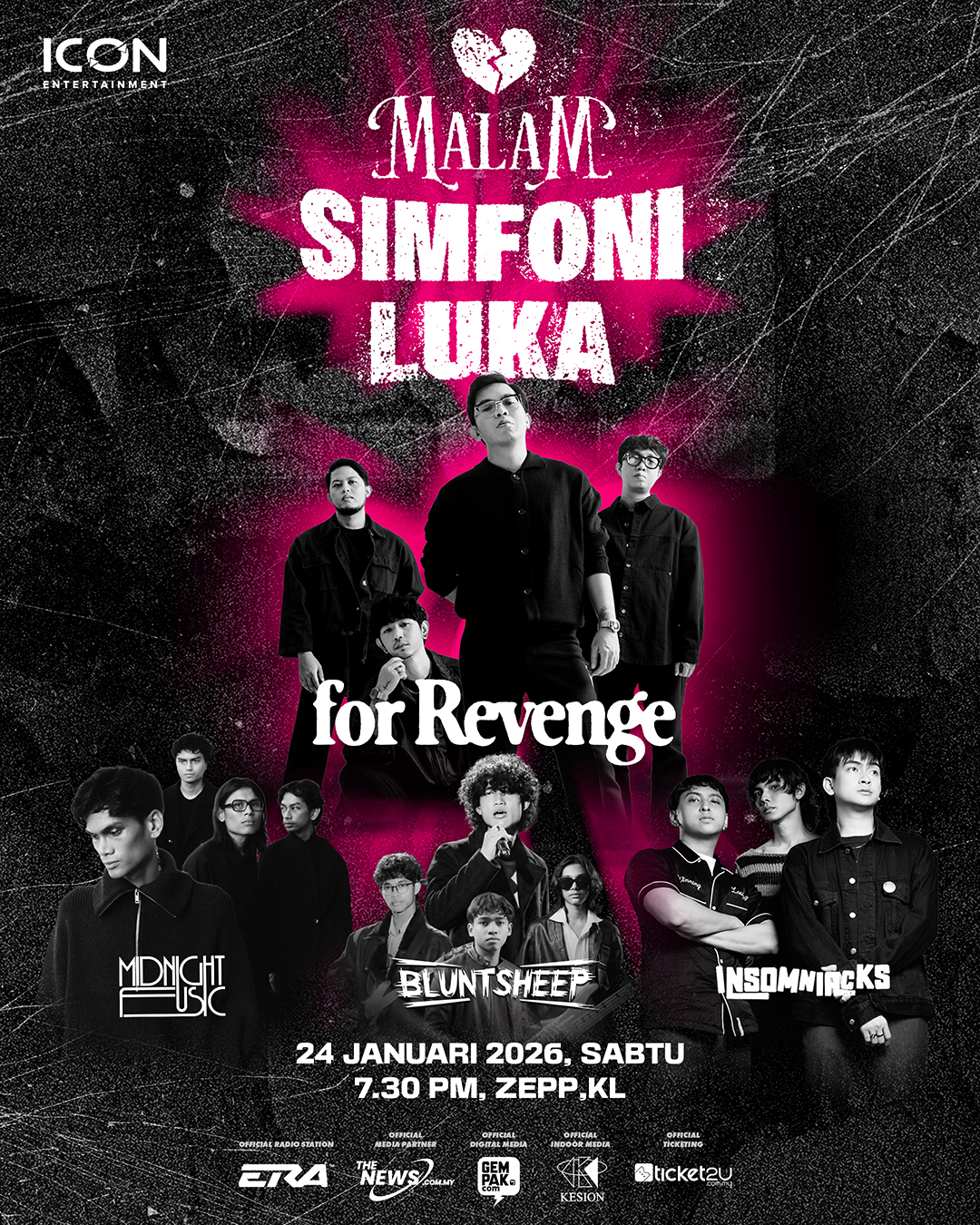 Konsert Malam Simfoni Luka: For Revenge, Insomniacks & Midnight Fusic Kini di Zepp KL