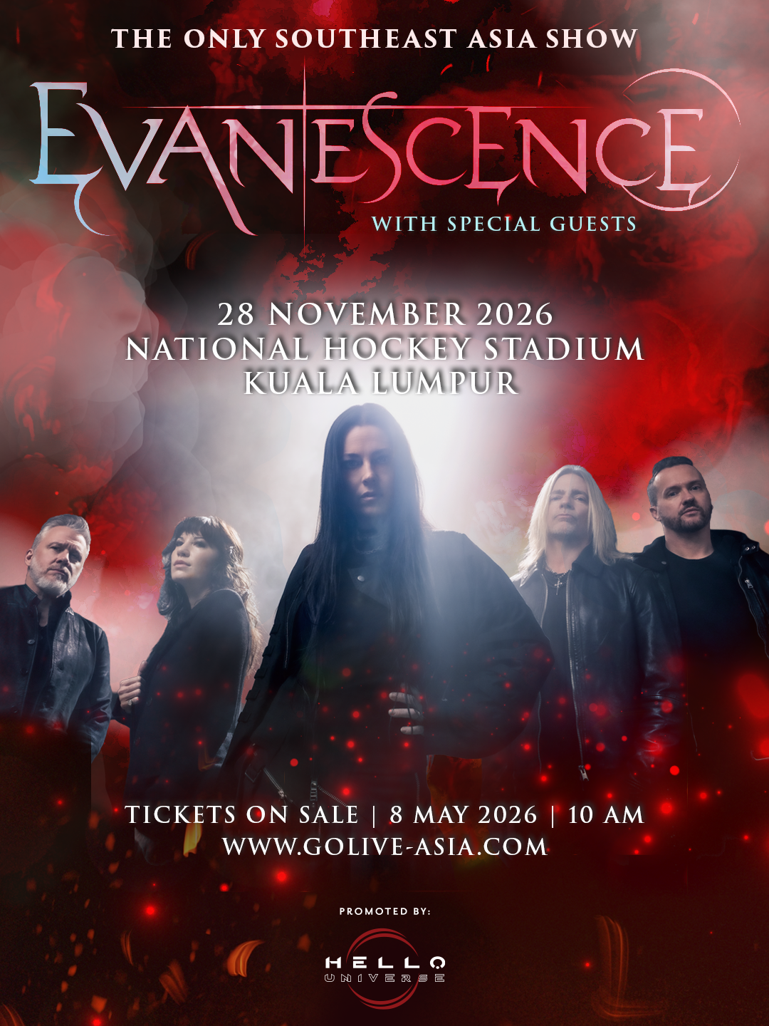 Evanescence Gegar Stadium Hoki Nasional 28 November Ini