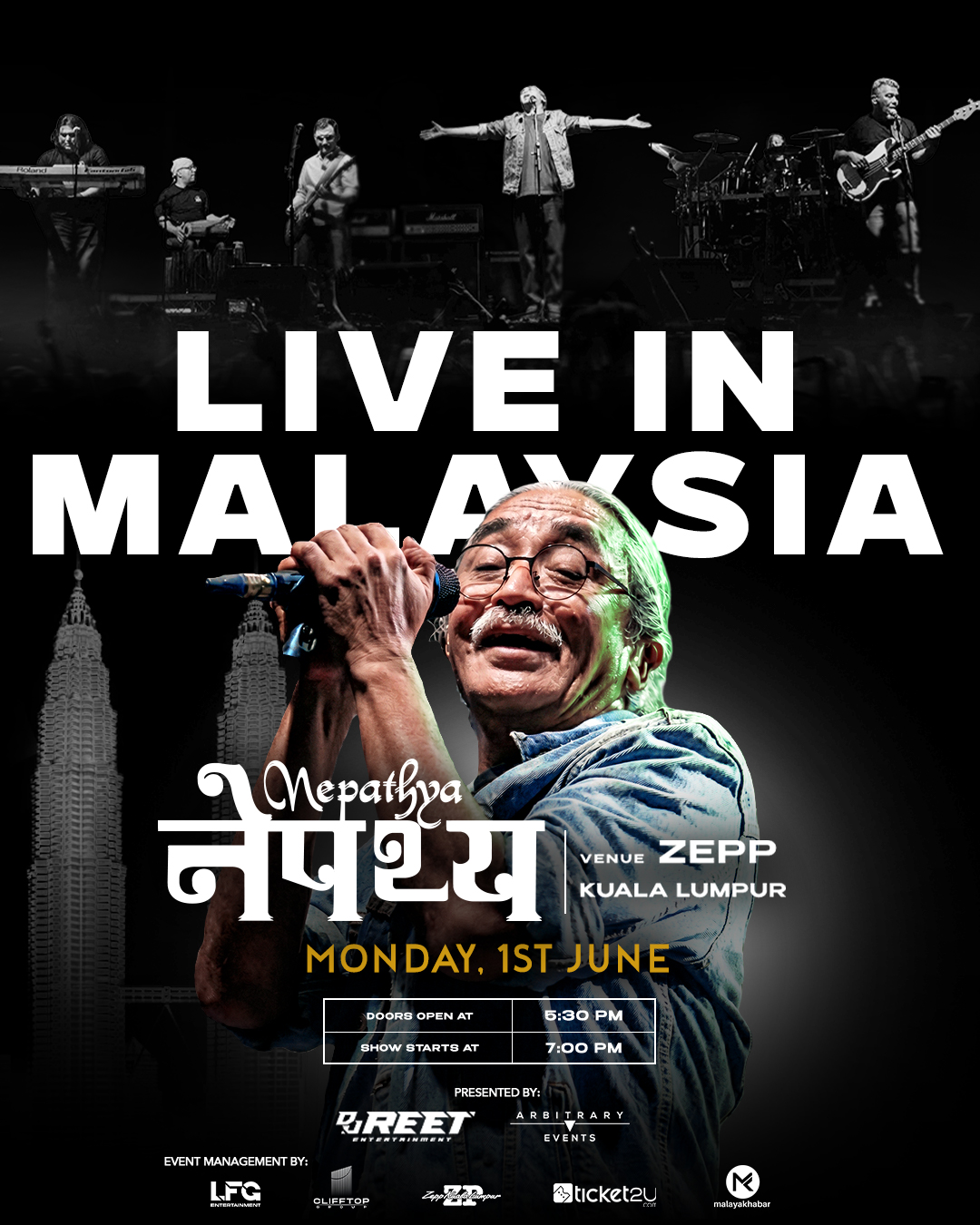 Ikon Muzik Dan Kemanusiaan Nepal, Nepathya Umum Konsert Sulung Di Malaysia