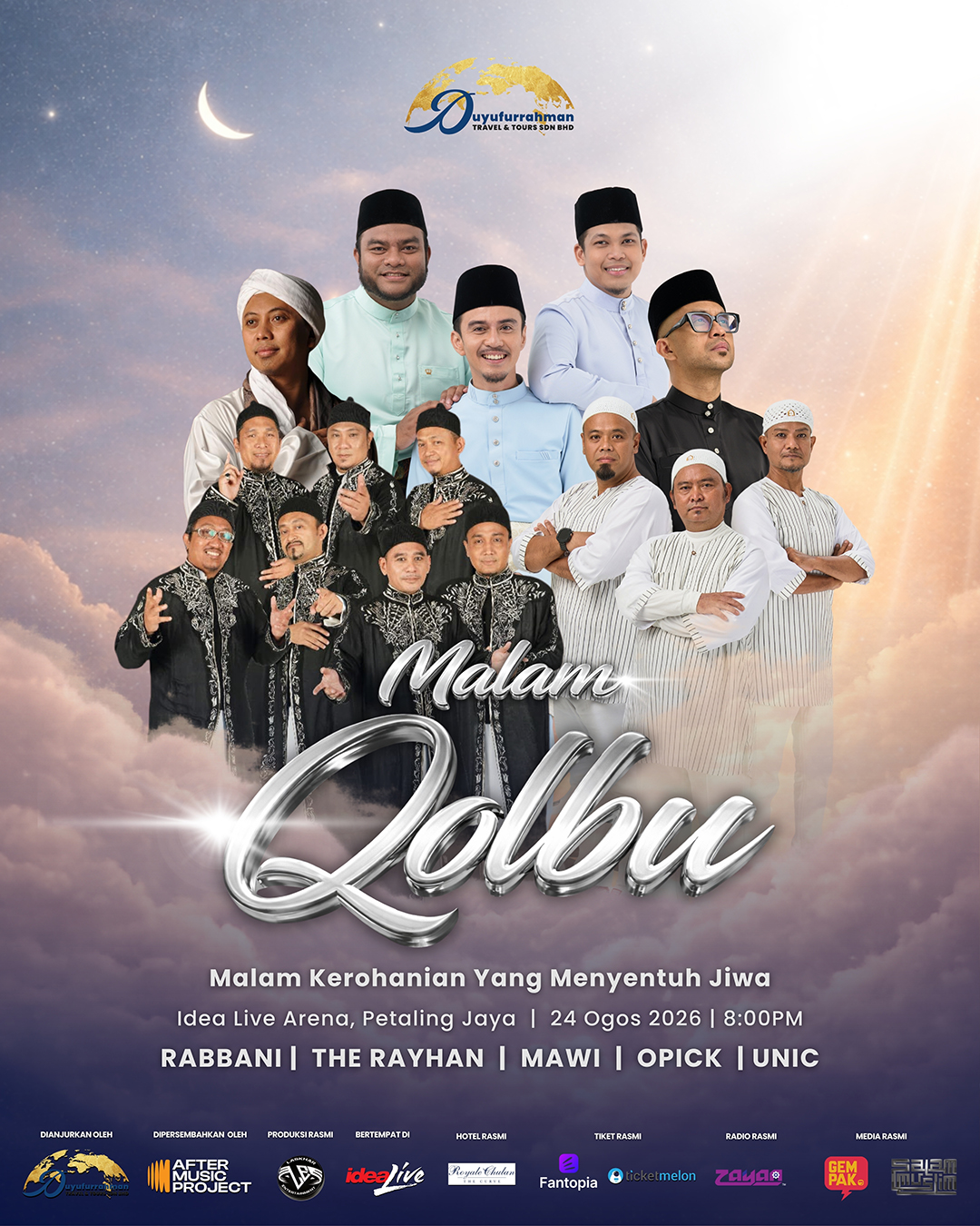 Konsert Malam Qolbu Satukan Opick, Mawi, Rabbani, The Rayhan