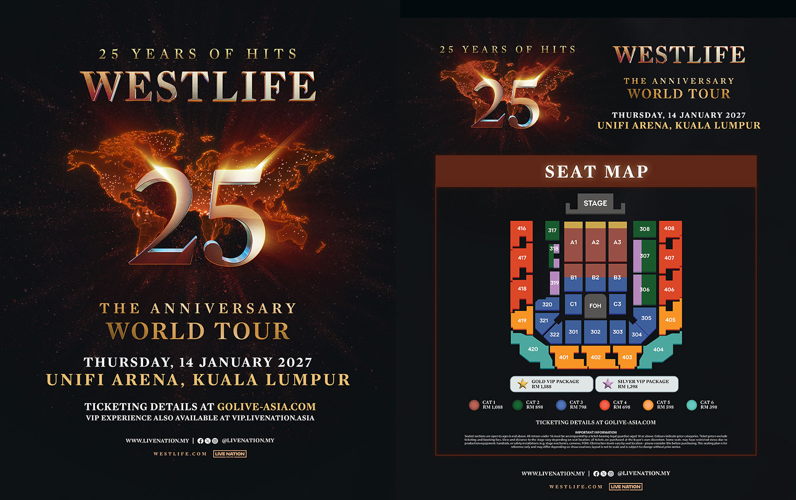Westlife Umum Konsert Jelajah 'Westlife 25' di Unifi Arena Januari Depan
