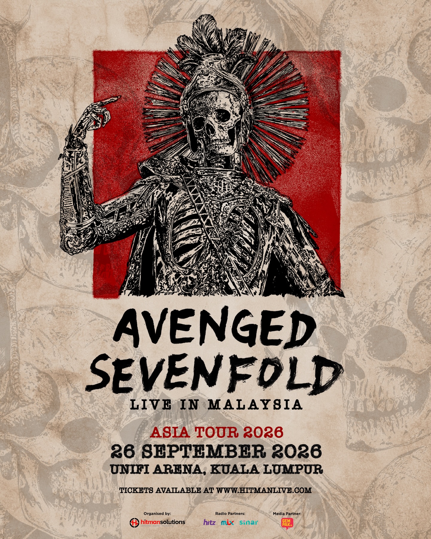 Poster for Avenged Sevenfold Live in Malaysia 2026