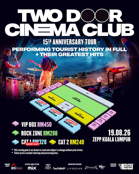 Two Door Cinema Club Live in Kuala Lumpur 15th Anniversary Tour