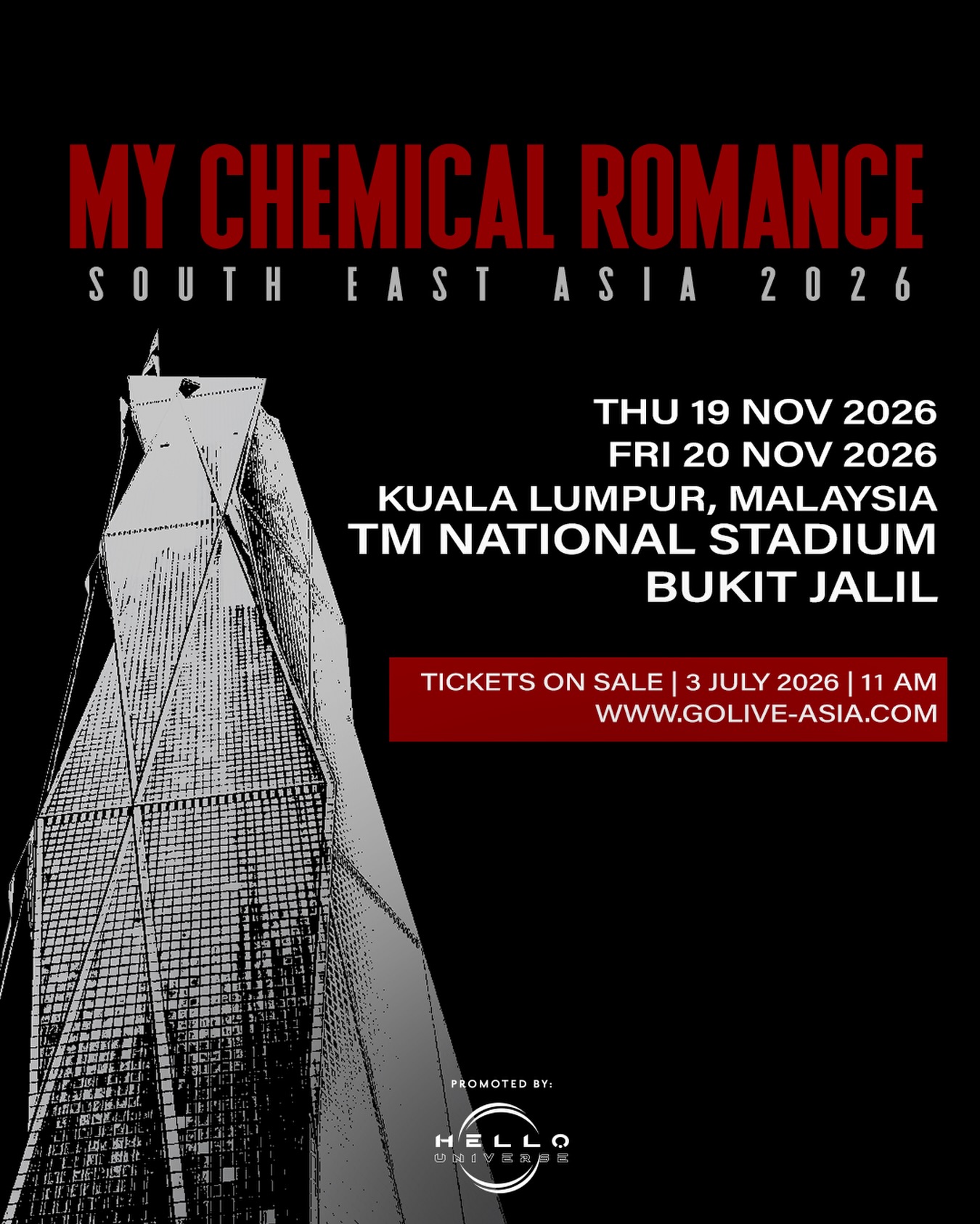Poster for My Chemical Romance South East Asia 2026