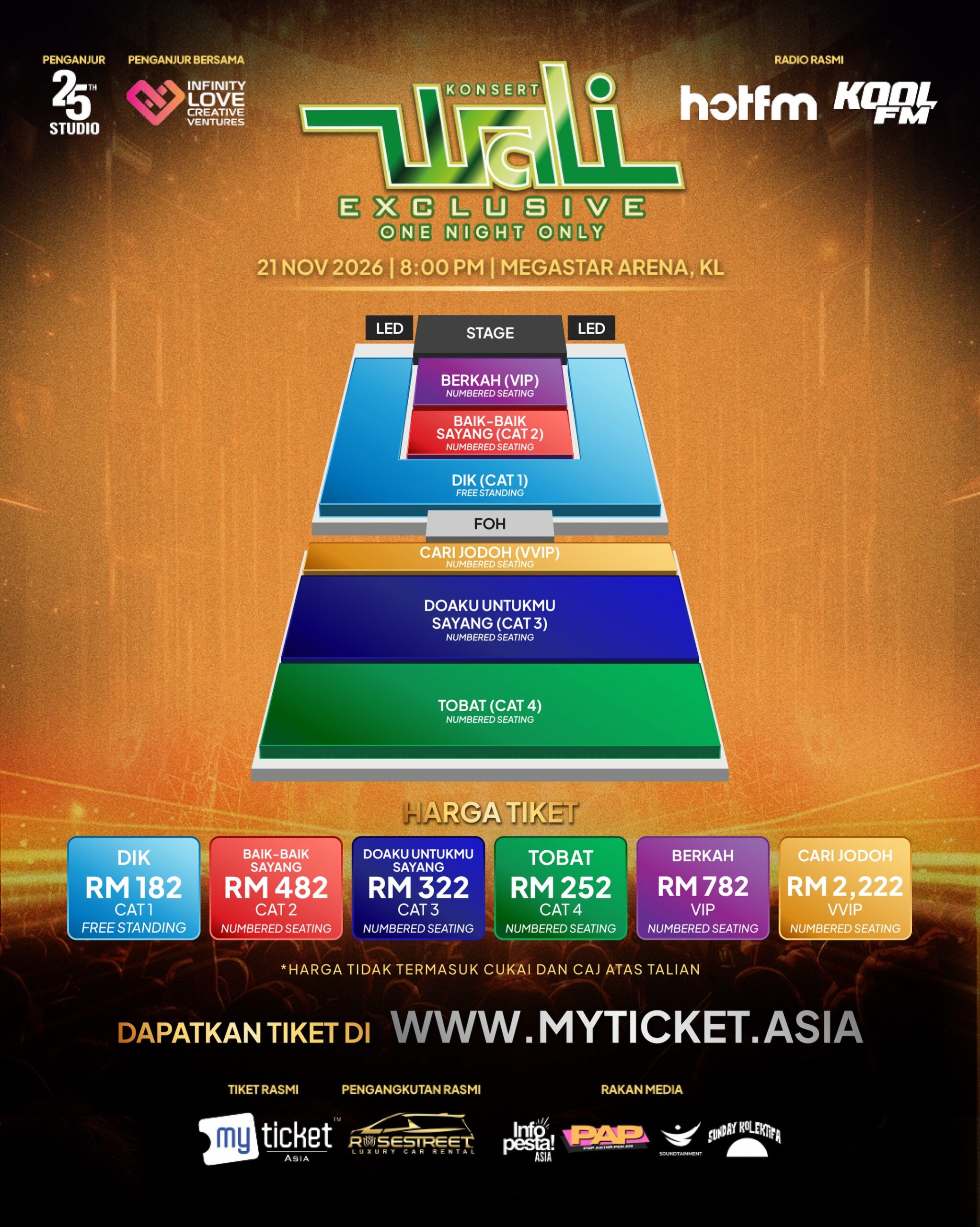 Wali Exclusive di Megastar Arena November Ini, Najwa Latif Pembuka Tirai
