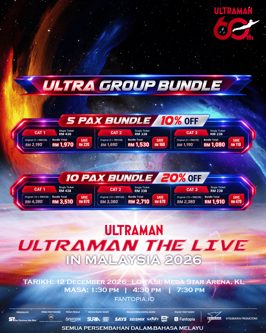 Ultraman The Live in Malaysia 2026 Janji Aksi Epik Bahasa Melayu, Tiket Mula Dijual 8 Oktober