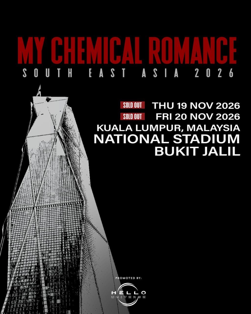 Tiket Tambahan Konsert My Chemical Romance Mula Dijual 22 Oktober Ini